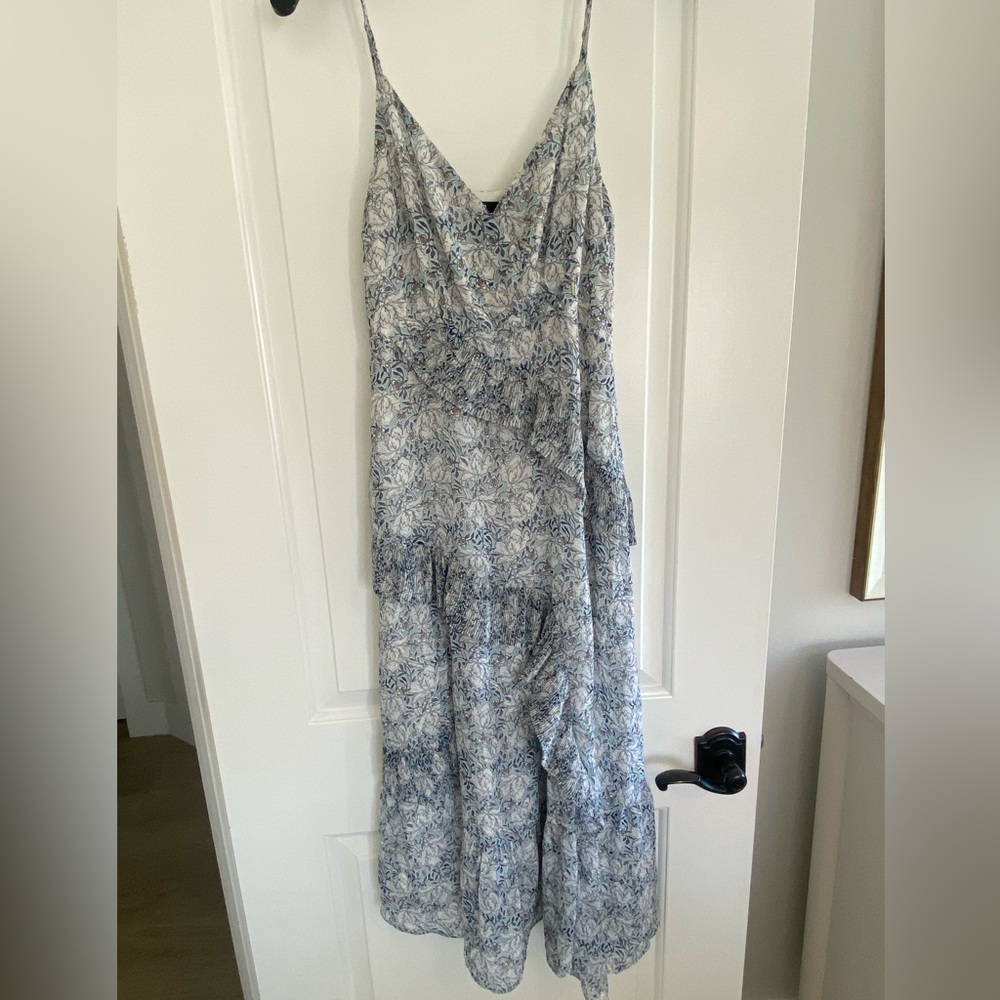 Blue and White Flowy Floral Dress